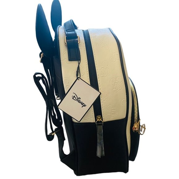 NEW Disney Mickey Mouse Embossed Backpack Faux Leather Mickey Mouse Ears - Picture 9 of 14